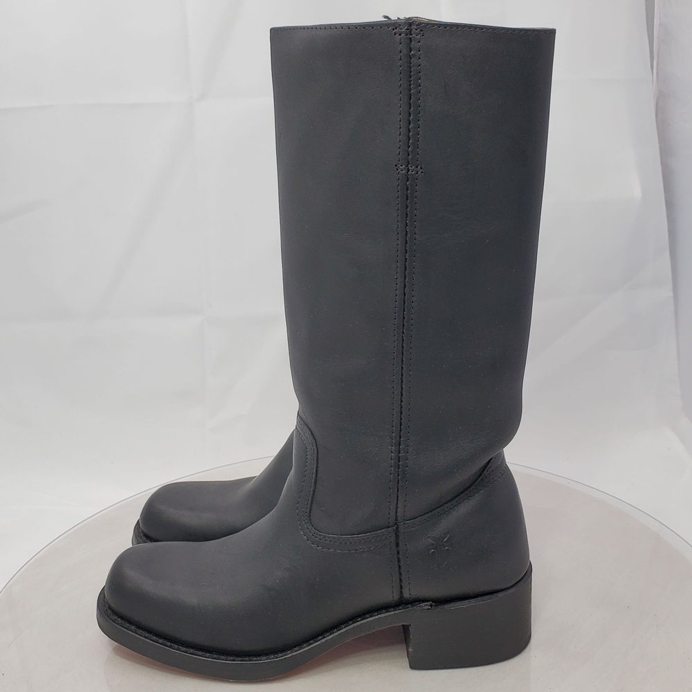 Vintage 90s/Y2K Frye Campus 14L Knee High Boots Women 9 Black Leather USA 77050